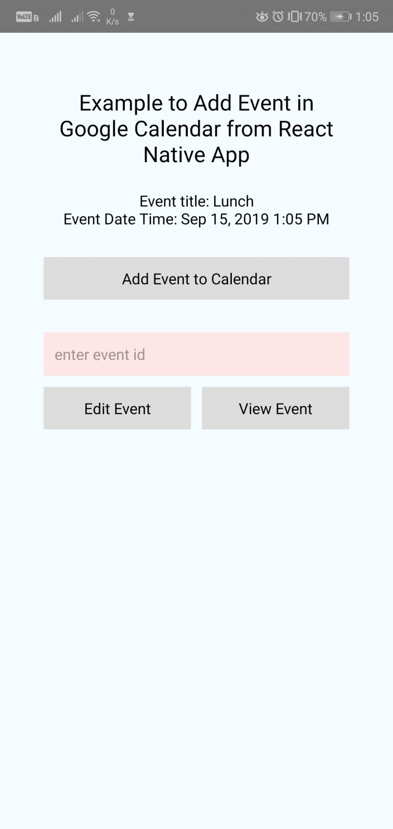 Add Event in Device's Calendar from React Native App