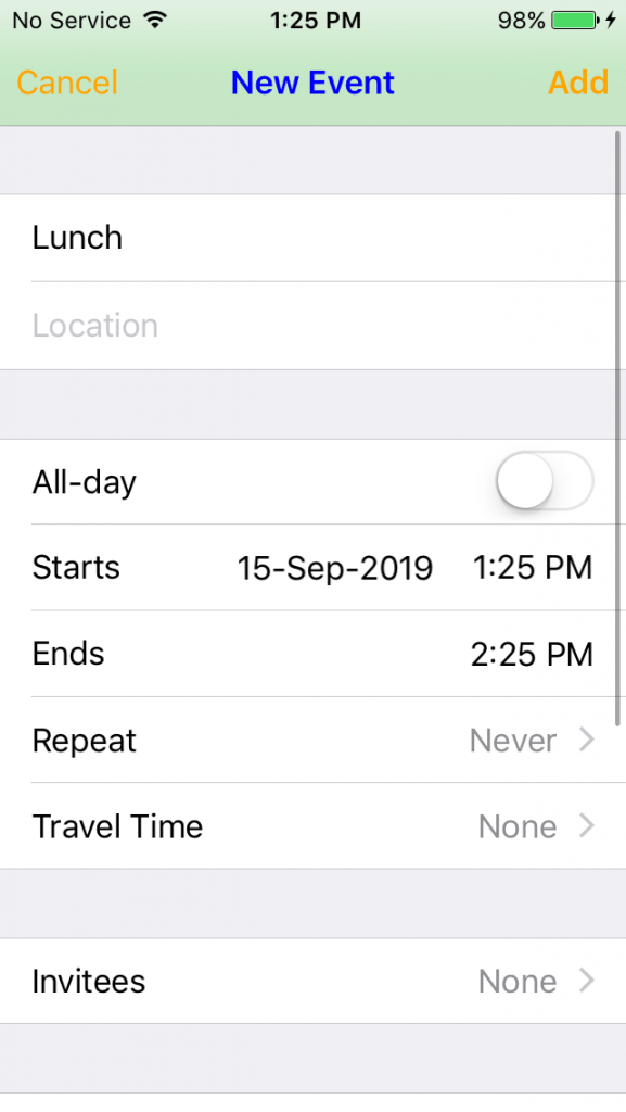 Add Event in Device's Calendar from React Native App