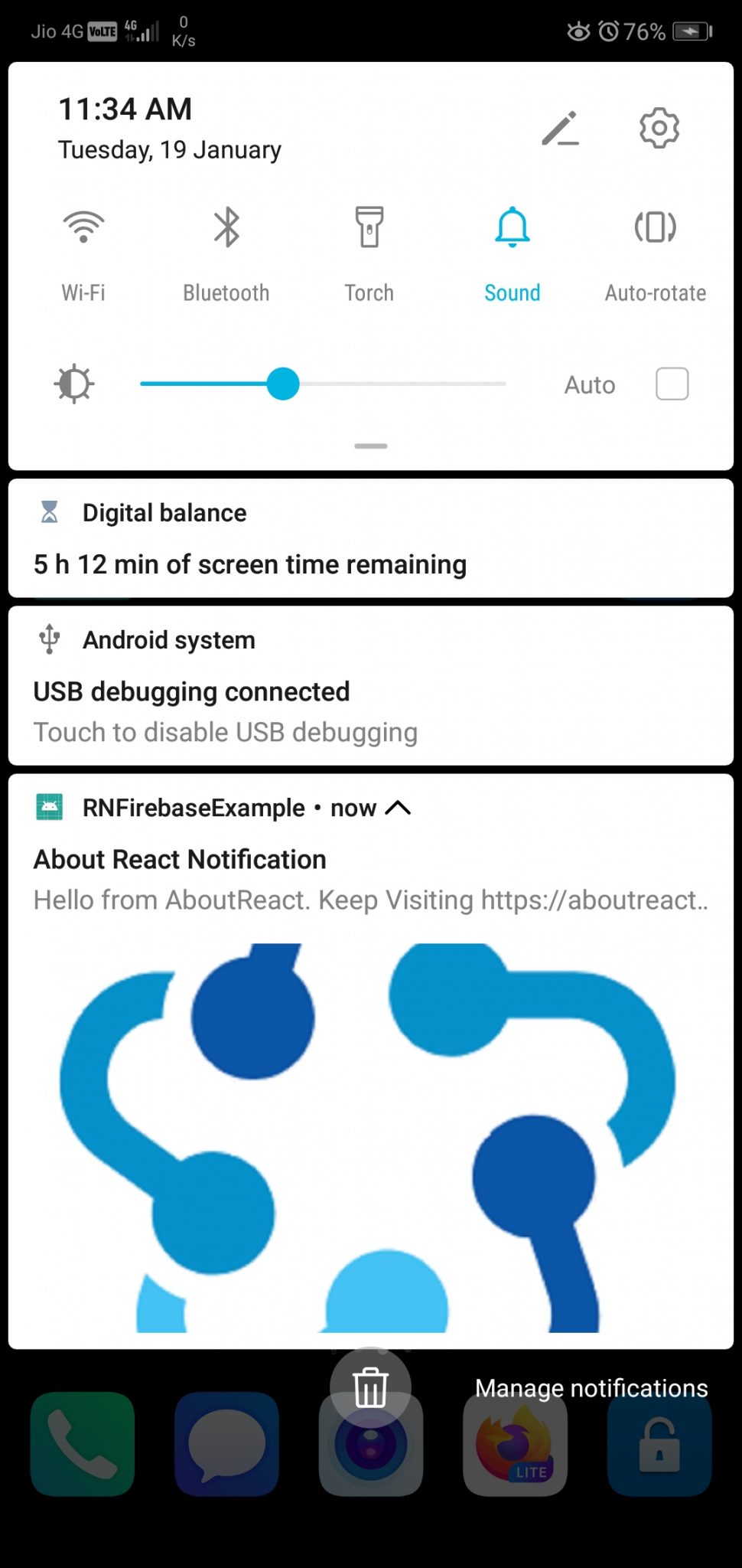 Send Notification to React Native App using Firebase Cloud