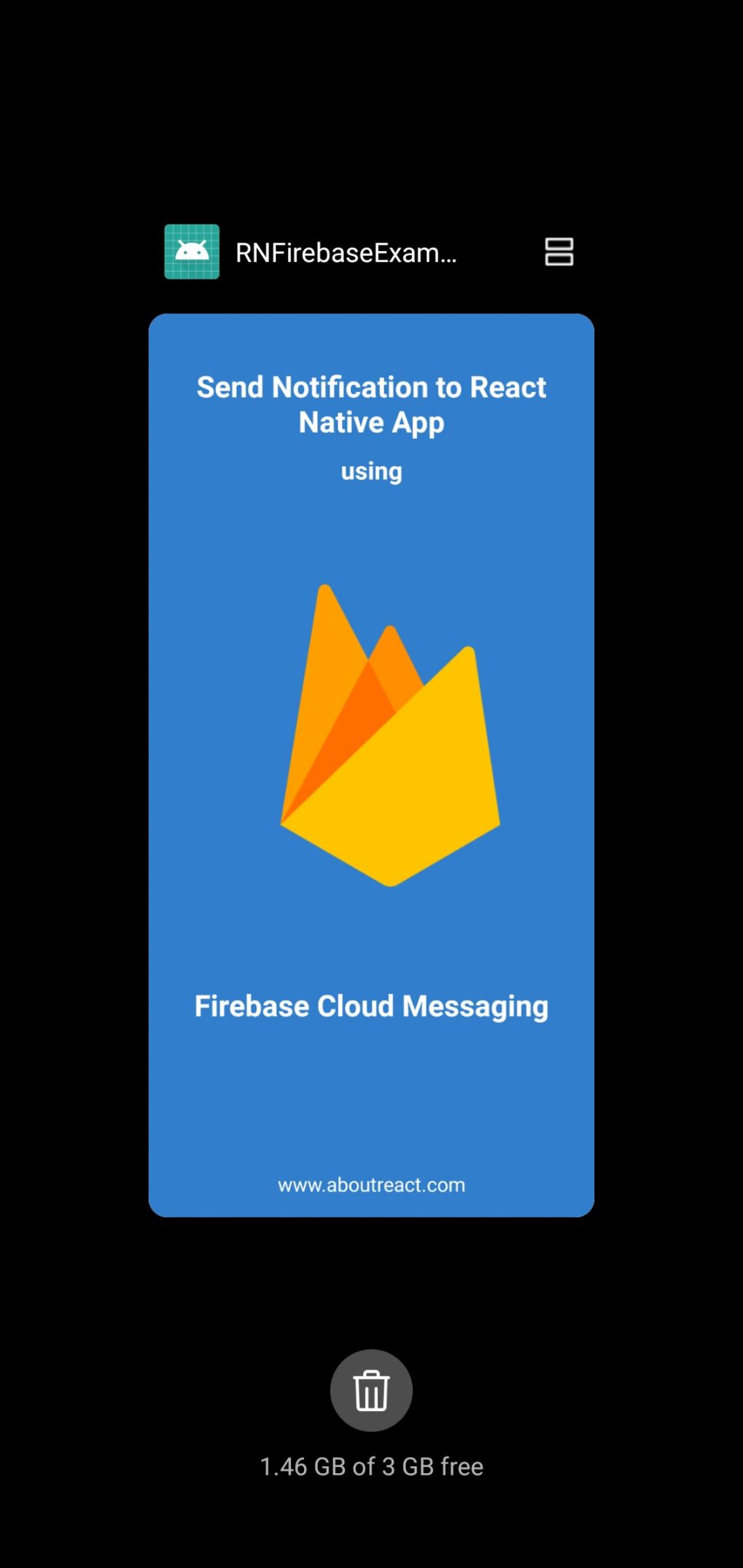 Send Notification to React Native App using Firebase Cloud