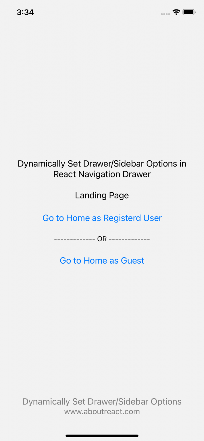 Set dynamic Drawer/Sidebar Options React Navigation Drawer