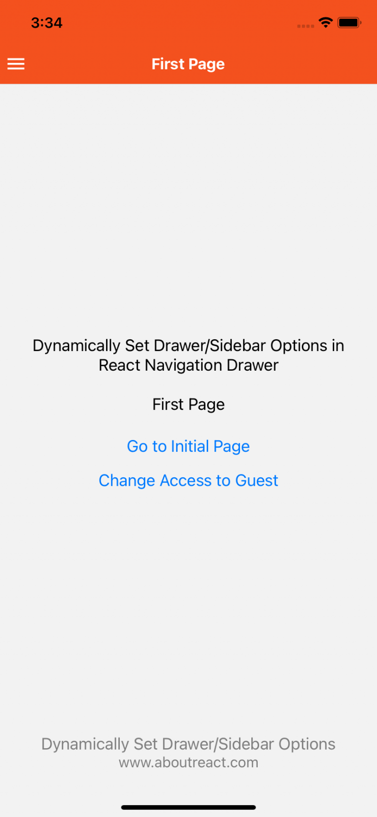 Set dynamic Drawer/Sidebar Options React Navigation Drawer