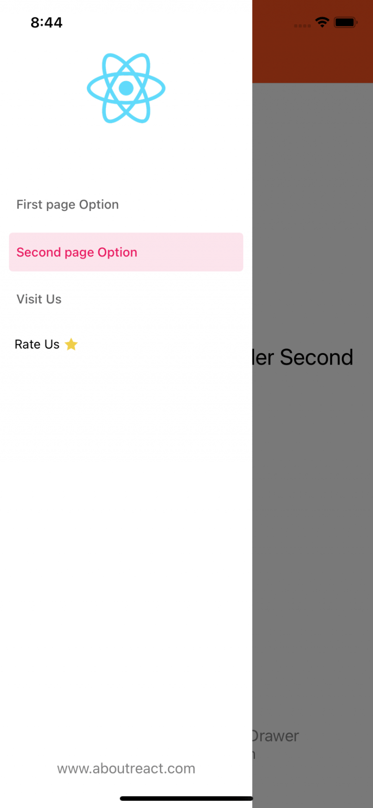 Custom React Navigation Drawer/Sidebar with Image/Icon in Menu
