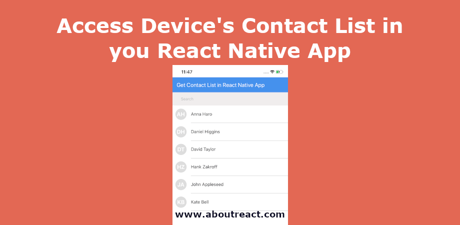 Access Device's Contact List in React Native App About React