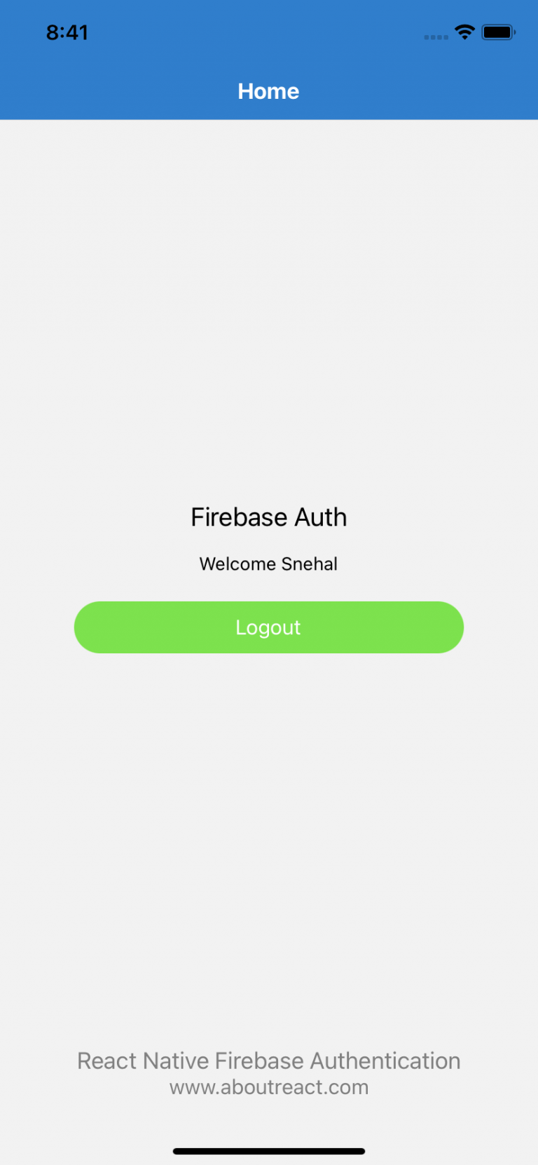 Email Authentication using Firebase Authentication in