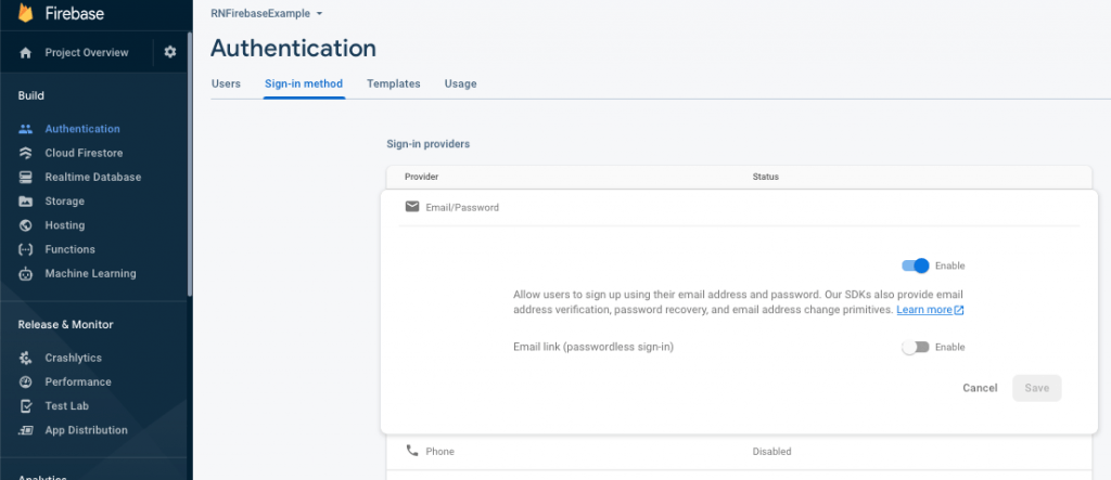 Email Authentication using Firebase Authentication in