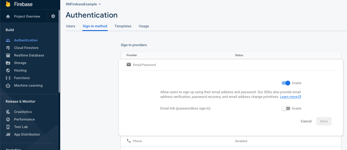 Email Authentication using Firebase Authentication in