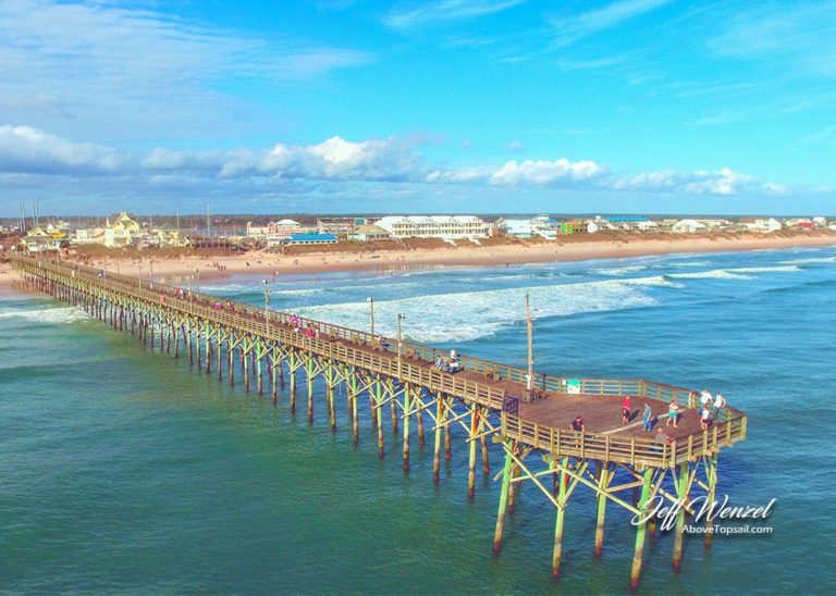 JW068 Surf City Pier in December Above Topsail