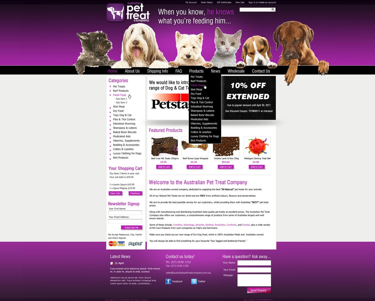 Australian Pet Treat Company Above & Beyond  Design