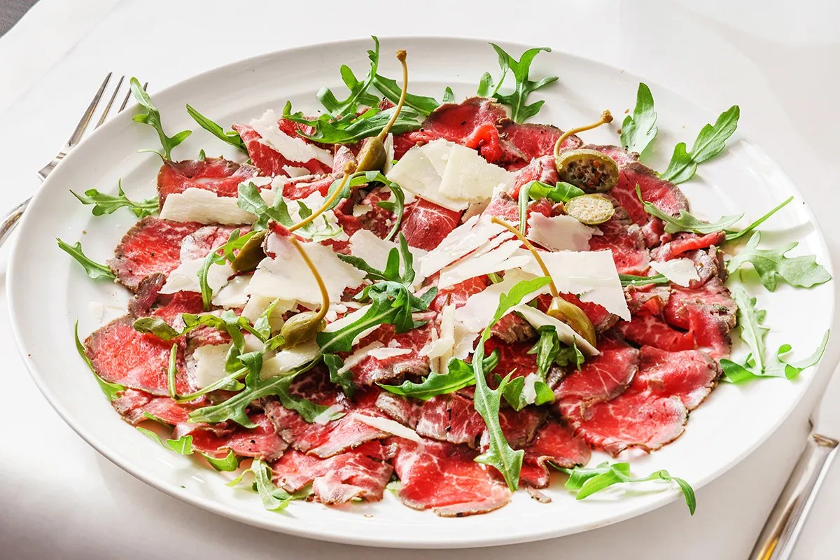 Beef Carpaccio with Fresh Basil Pesto Atlantic Beef Products