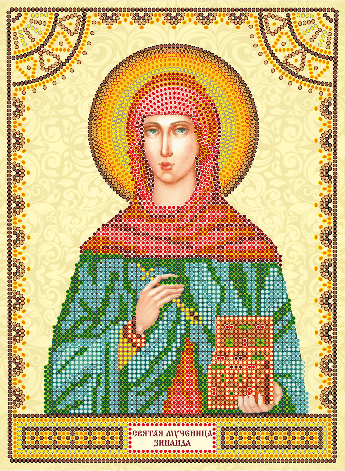 Icon's charts on artistic canvas St. Zinaida, ACK076 by Abris Art