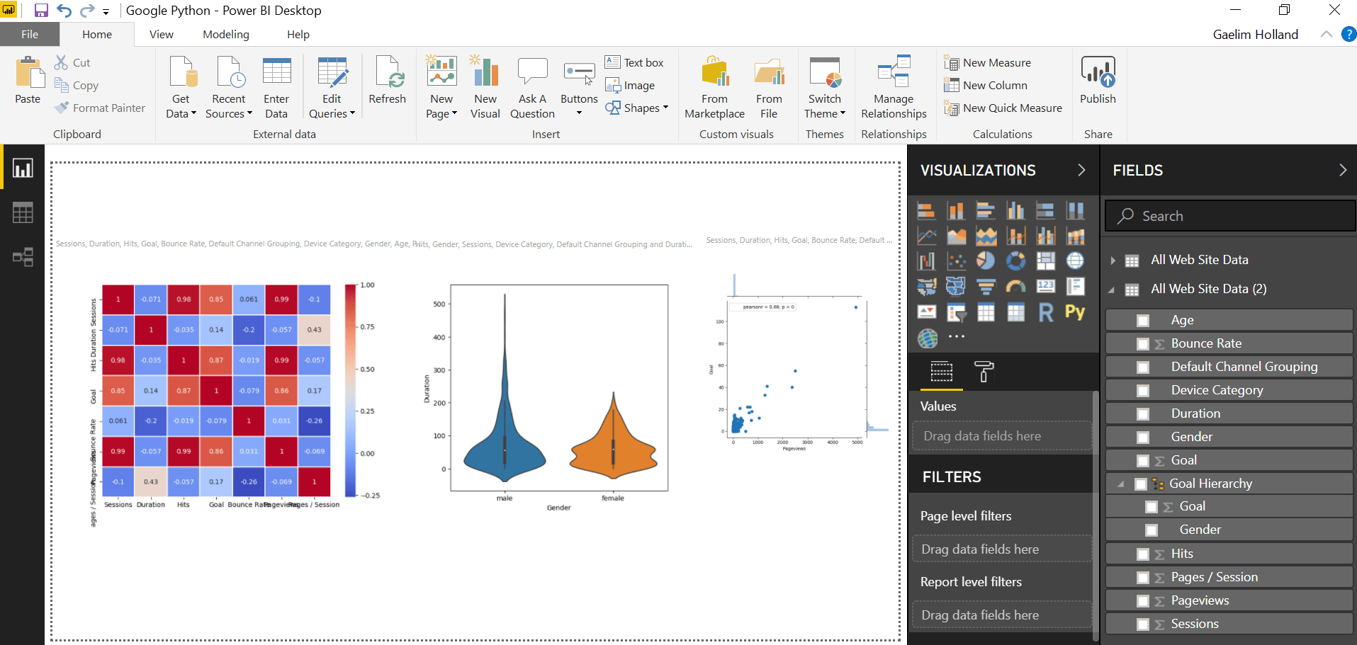 Using Python Visuals in Power BI AbsentData
