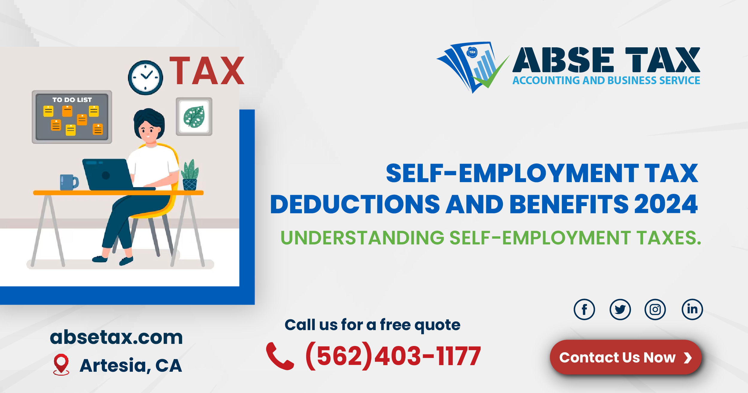 SelfEmployment Tax Deductions and Benefits 2024 Abse Tax Service in
