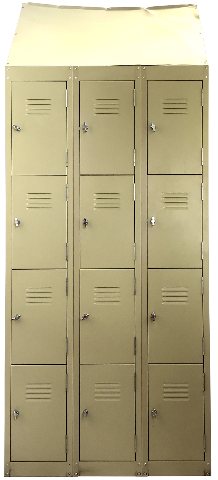Used 3 Bay 4 Tier Metal Lockers Absoe