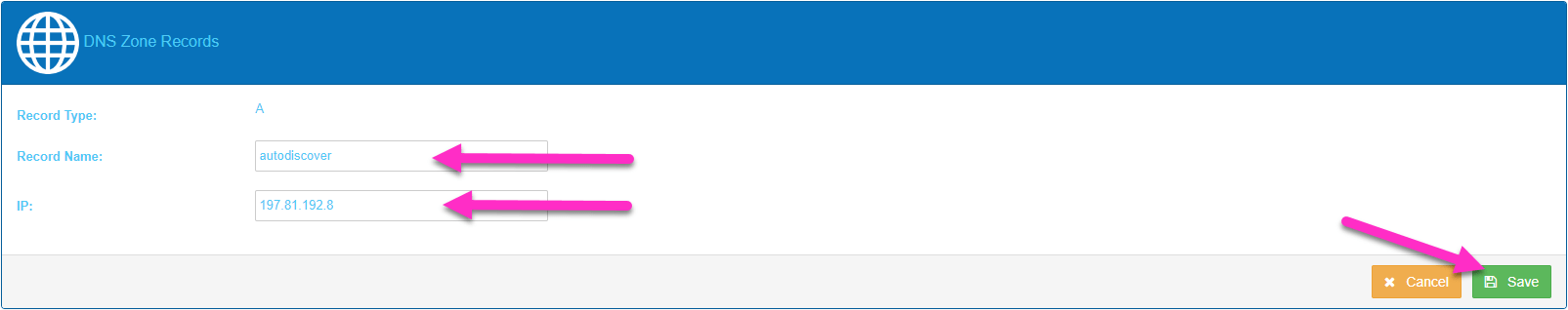 How to edit a record with the DNS Zone Editor in Solid Control panel