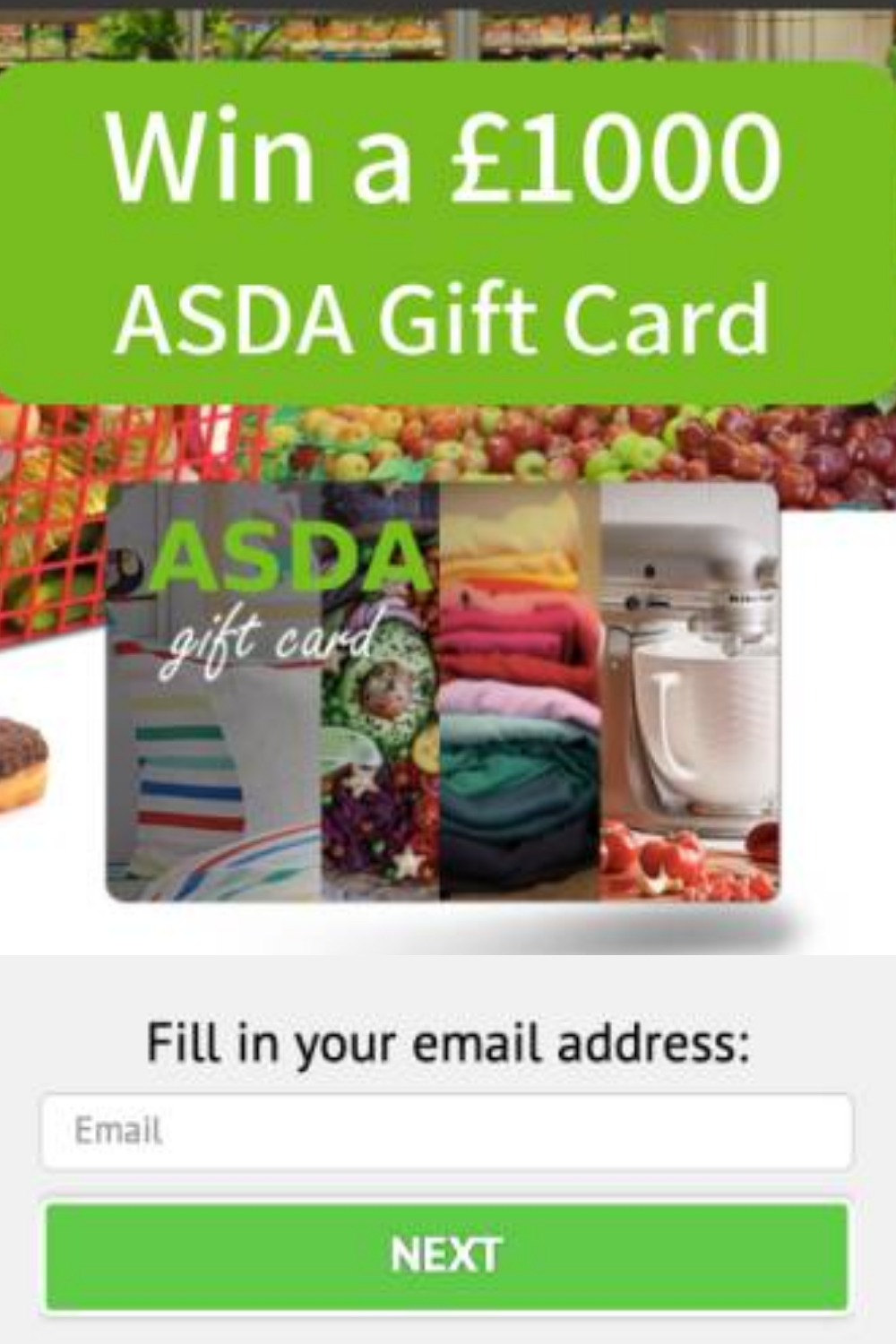 Win An ASDA £1,000 Gift Card for UK Residents aged 18 & above
