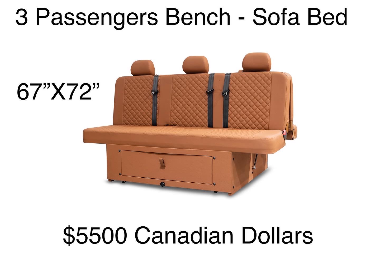 Sprinter RV 3 Passenger BenchSofa Bed Absolute Styling