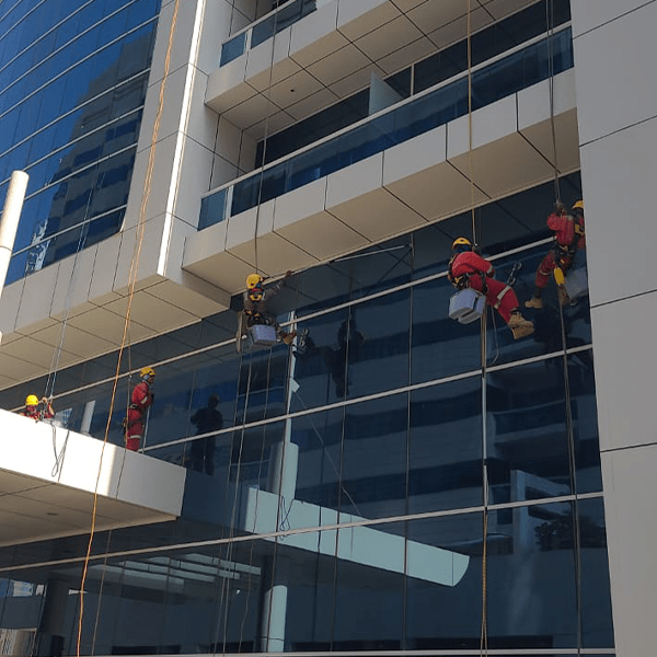 DUSIT D2 FACADE GLASS CLEANING Abu Hail Technical Services