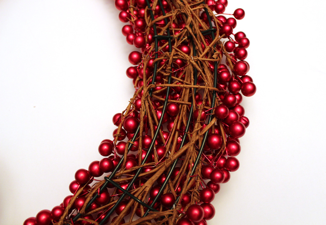 DIY Red Pearl Christmas Wreath Abundance of Everything