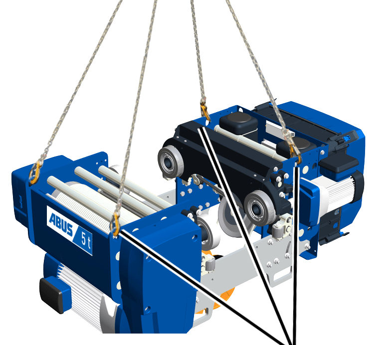 Loading and unloading the wire rope hoist