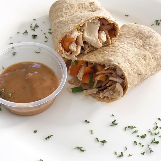Thai Peanut Chicken Wrap for a low calorie lunch A Busy Kitchen