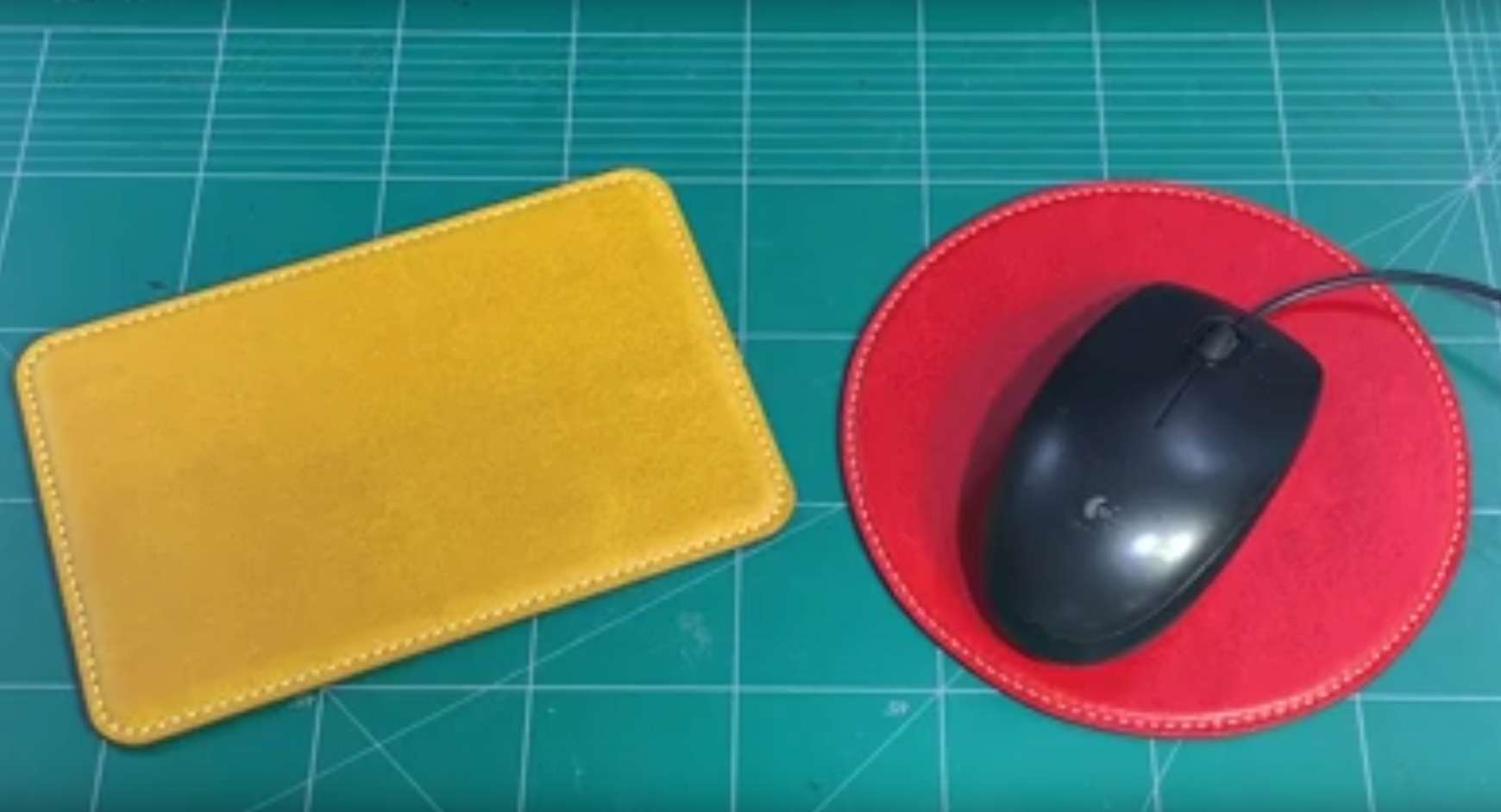 Free pattern of leather twolayer mouse pad