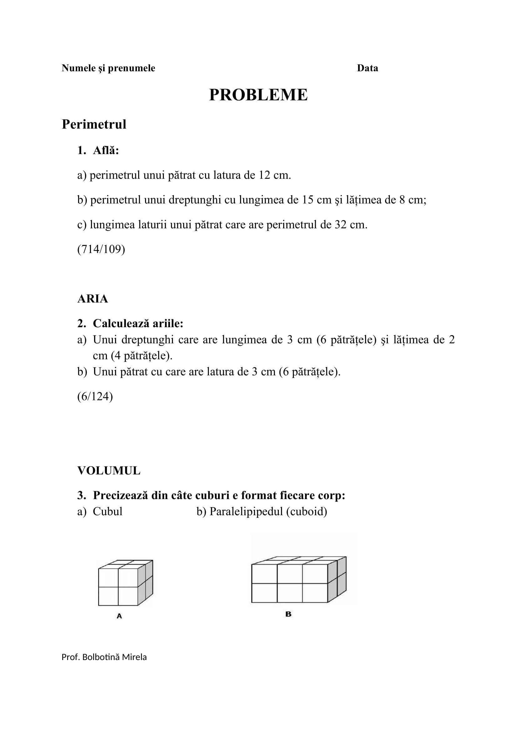 Util! Probleme de geometrie. Partea l. Matematica clasa a 4-a