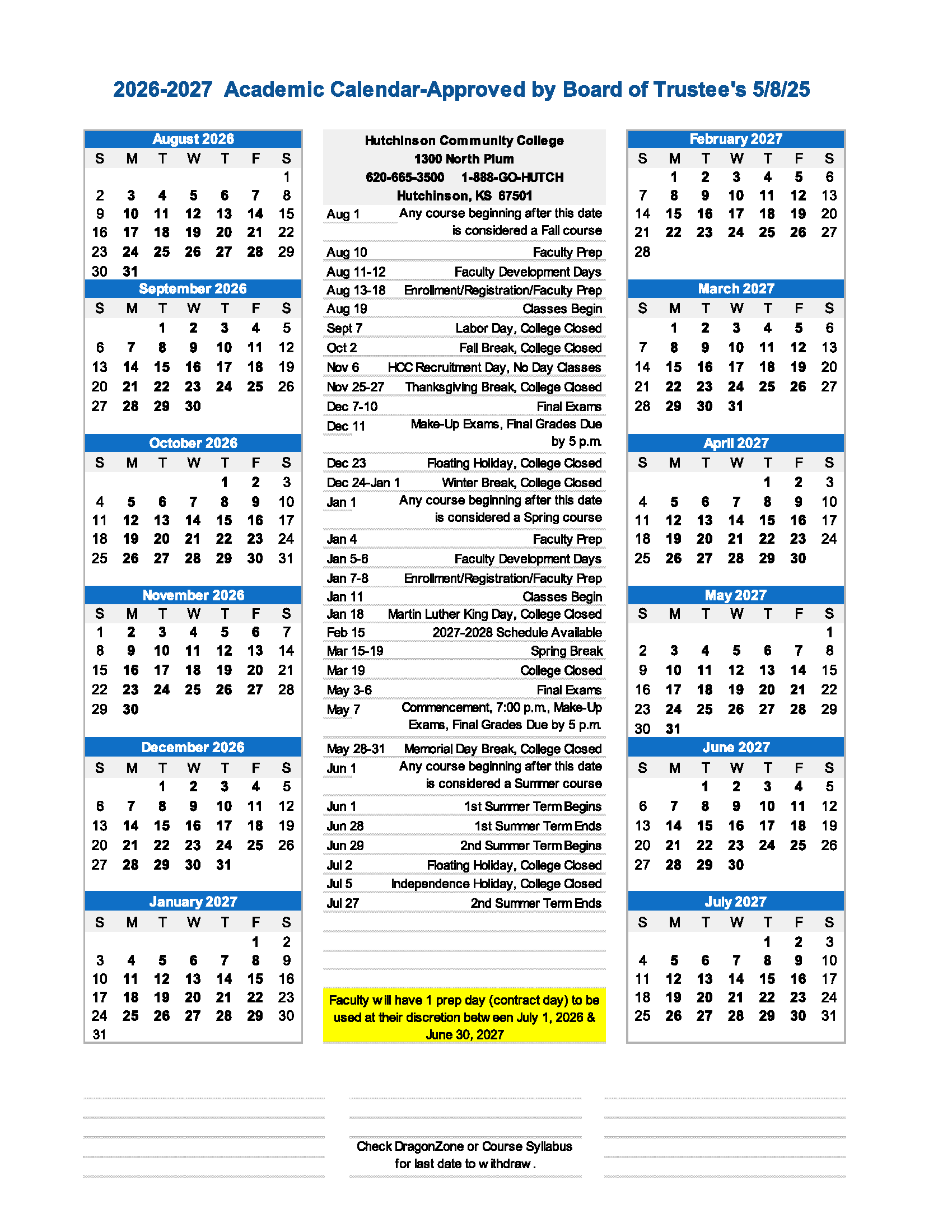 UDEL Academic Calendar 20262027 Academic Calendar 20262027
