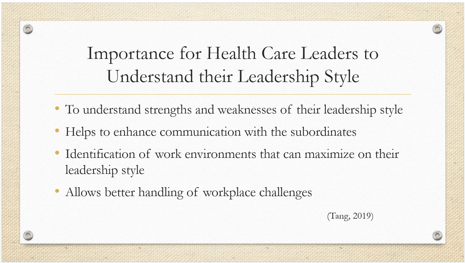[ANSWERED 2023] Benchmark Effects of Leadership Styles Health Care