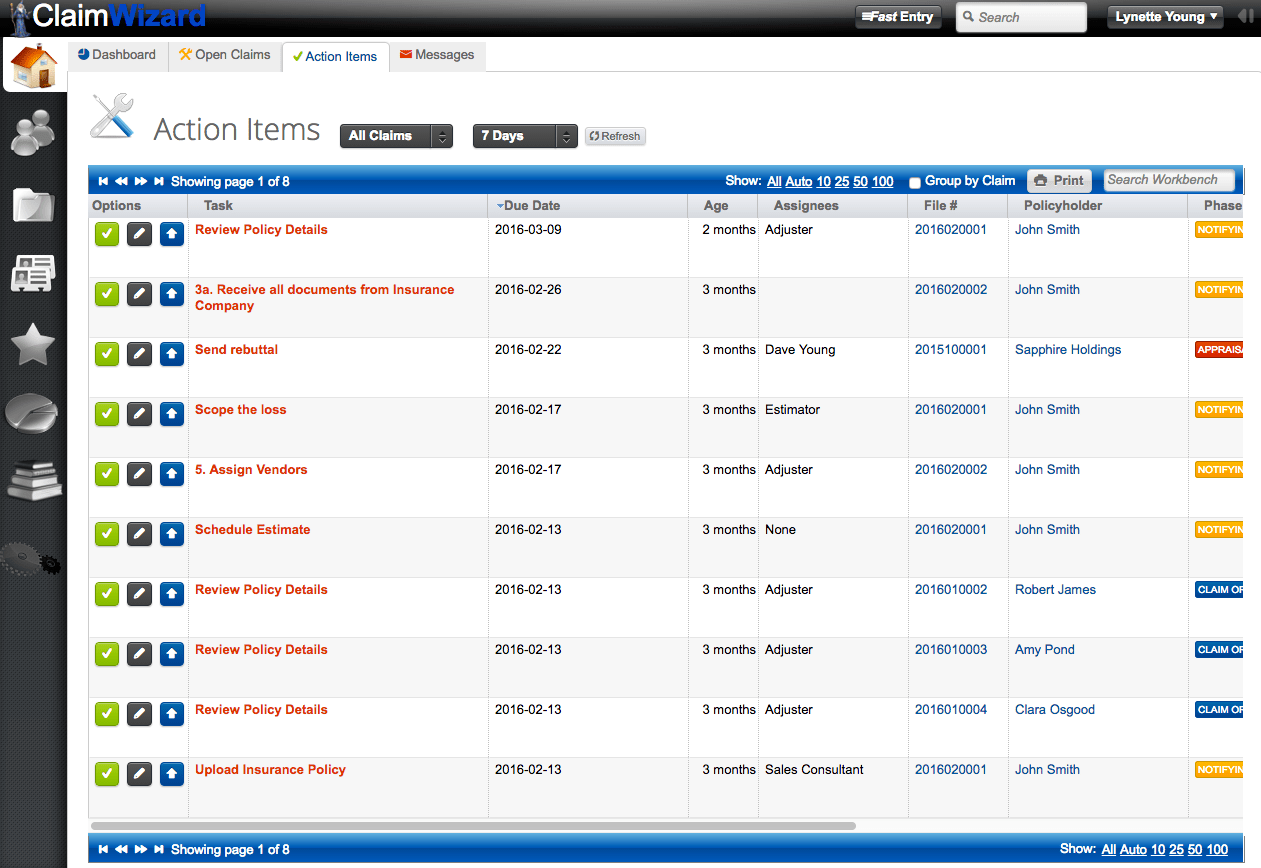 ClaimWizard Home Tab Action Items ClaimWizard Academy