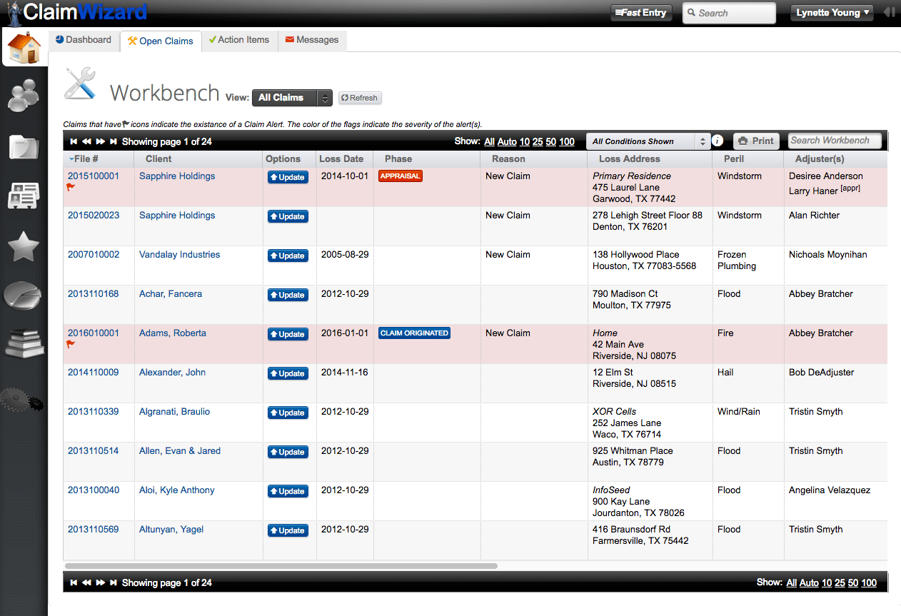 ClaimWizard Home Tab Workbench ClaimWizard Academy