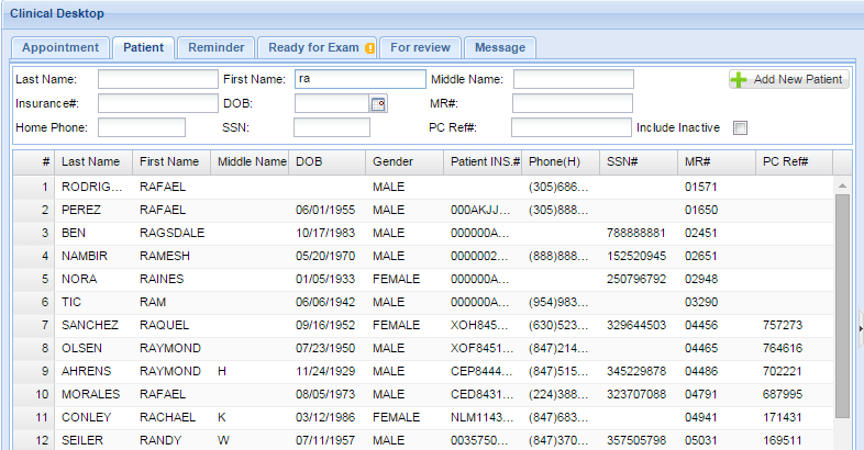 How do I review the patients Past history (Face Sheet