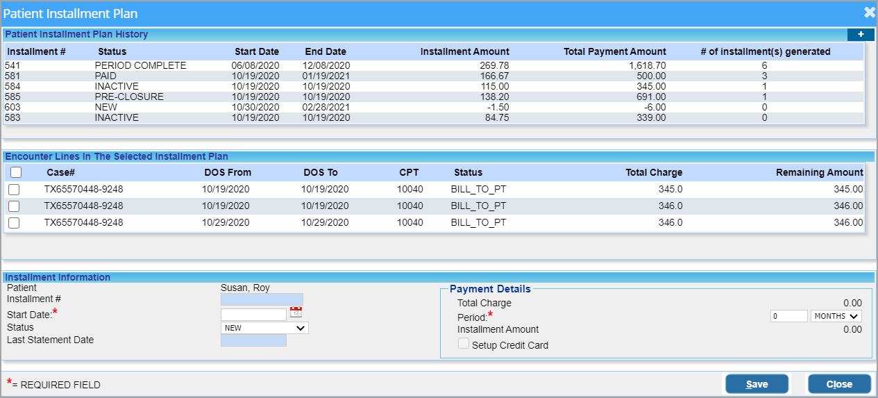 Installment Plan PracticeSuite Help