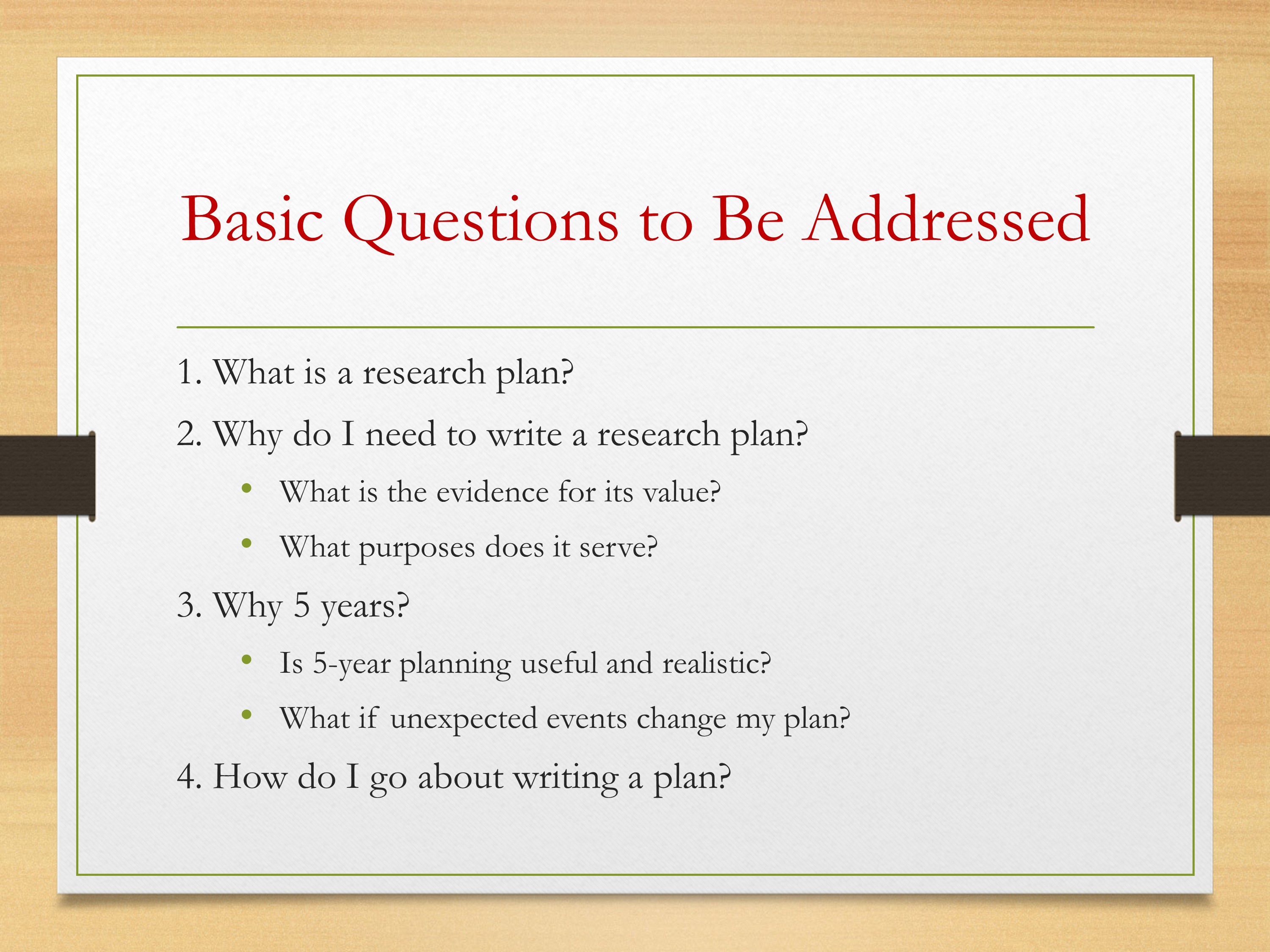 Developing a FiveYear Research Plan ASHA Journals Academy