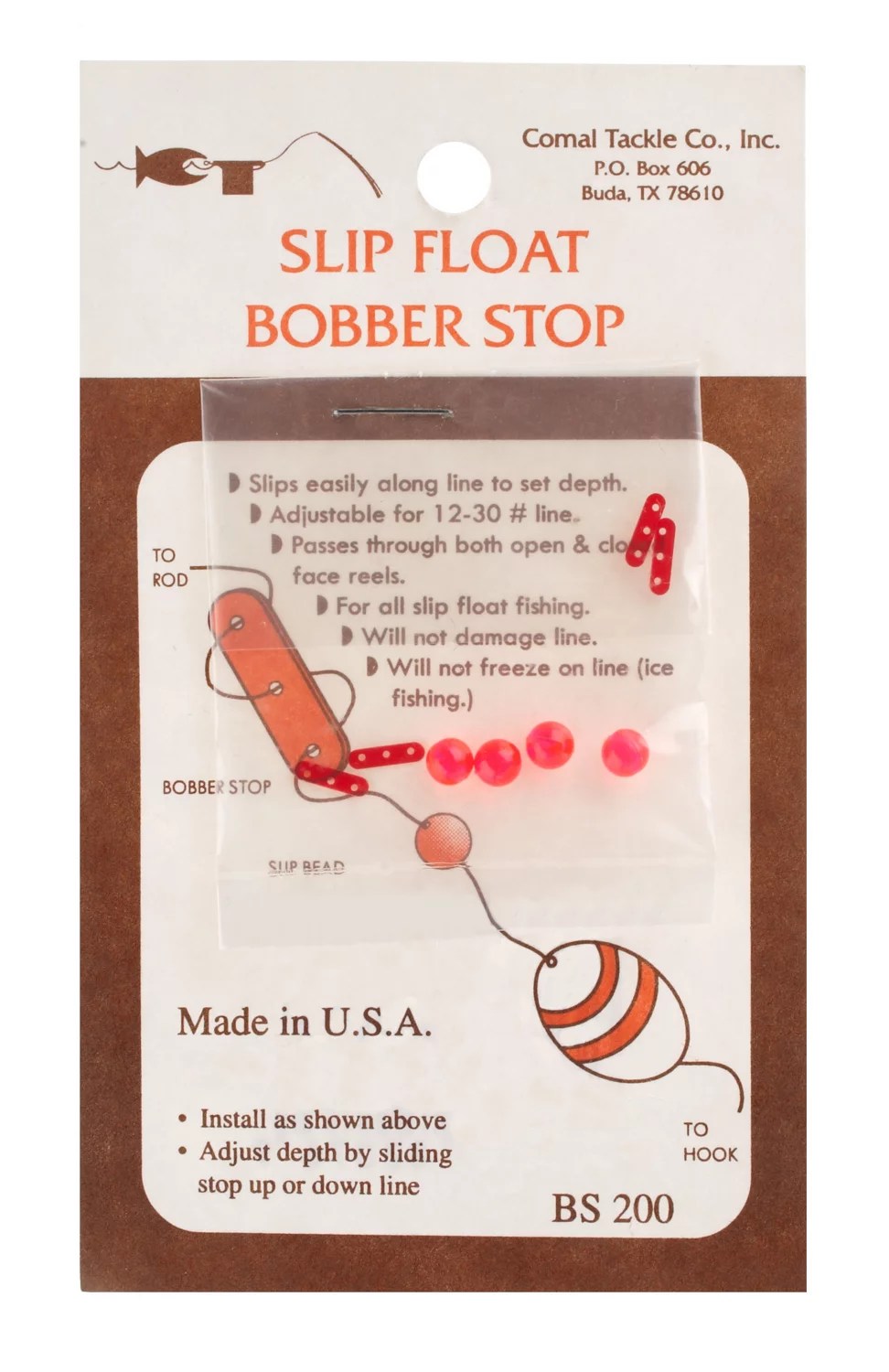 Comal Tackle Slip Float Bobber Stop Academy