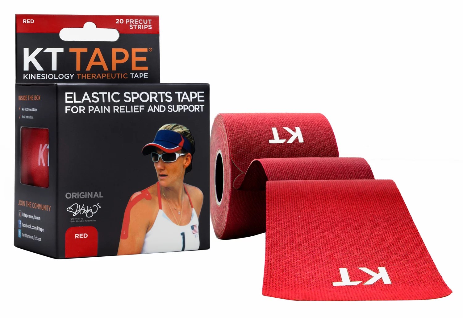 KT Tape Original Precut Elastic Athletic Tape 20Strip Pack Academy