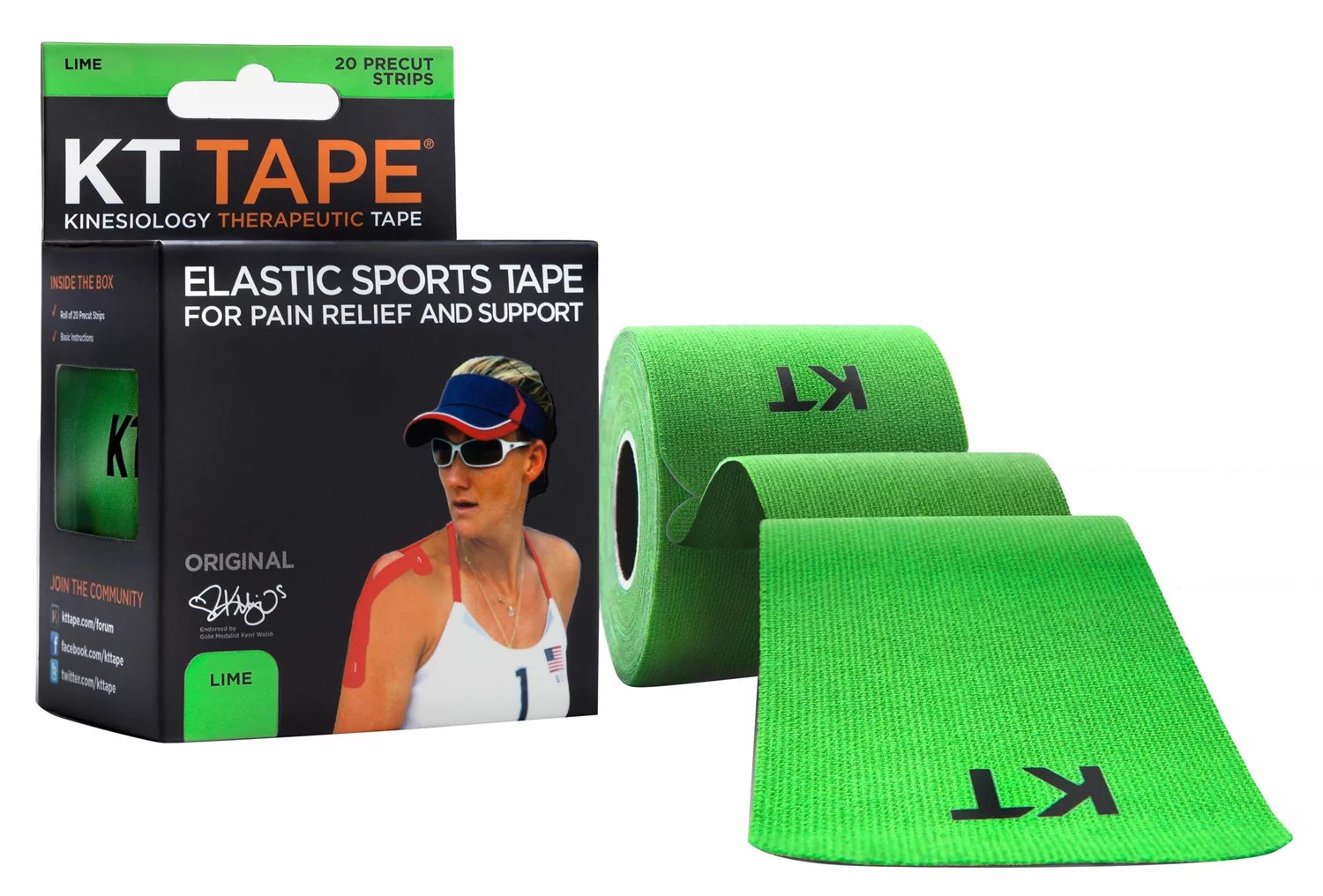 KT Tape Original Precut Elastic Athletic Tape 20Strip Pack Academy