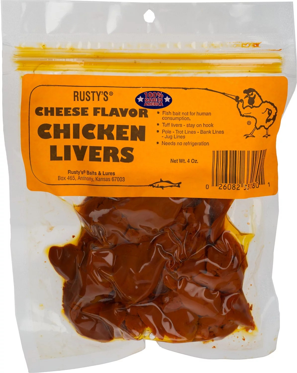 Rusty's 4 oz. Cheese Chicken Liver Catfish Bait Academy