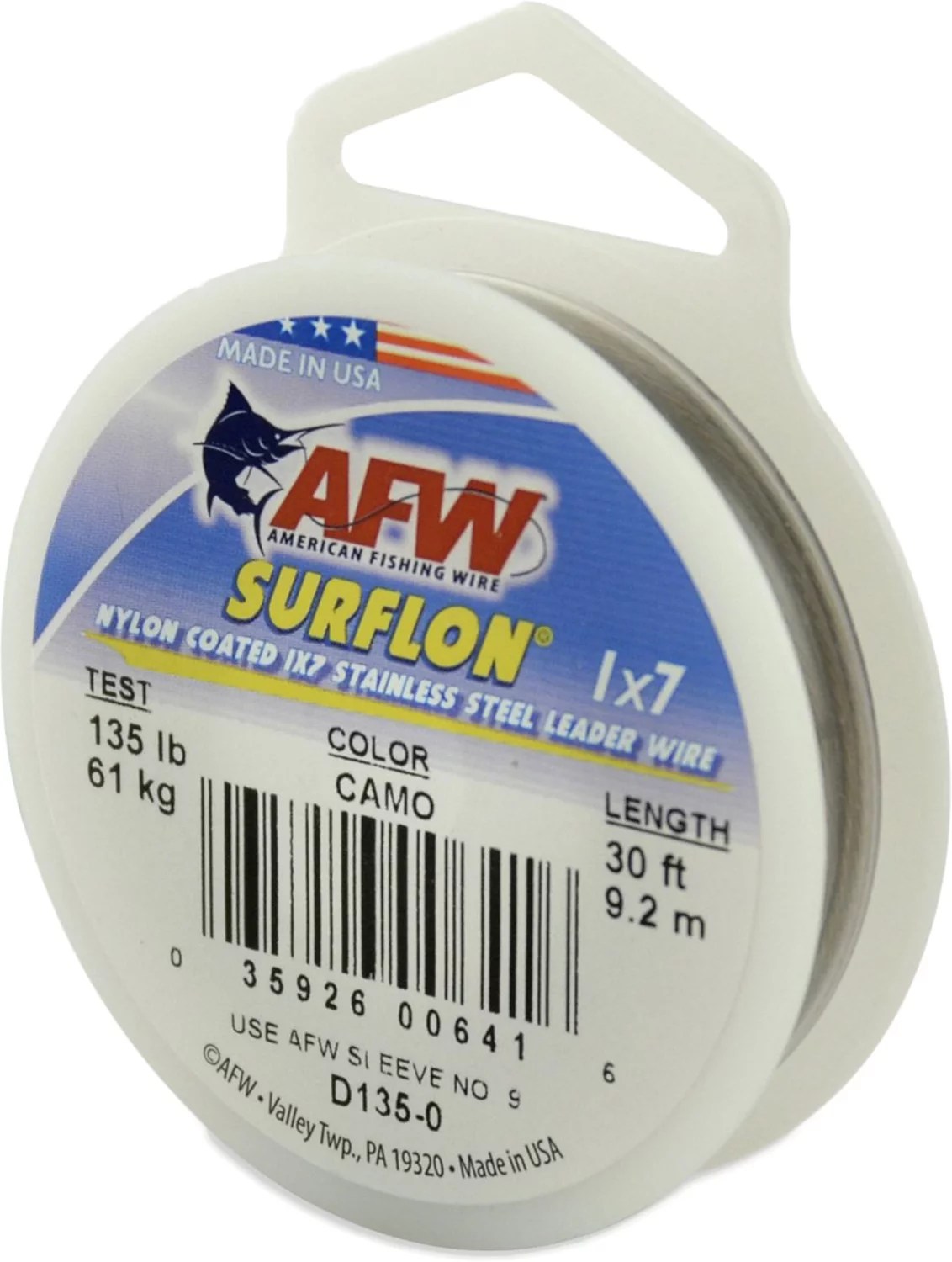 American Fishing Wire Surflon 15 lbs 30 ft Leader Wire Academy