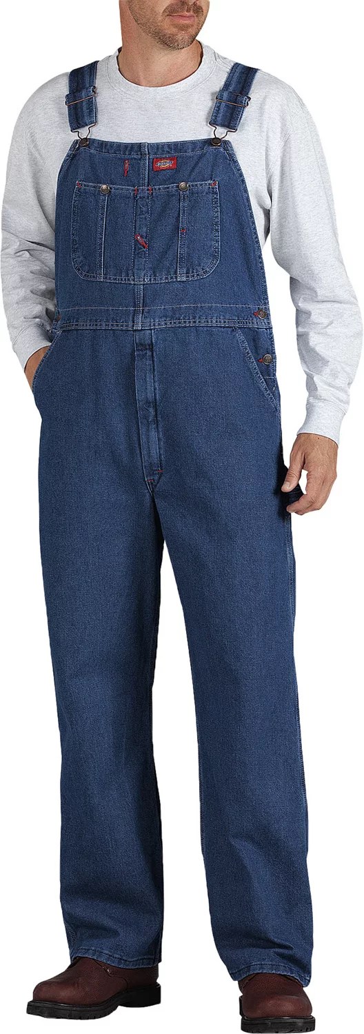 Dickies Men's Stonewashed Indigo Bib Overalls Academy