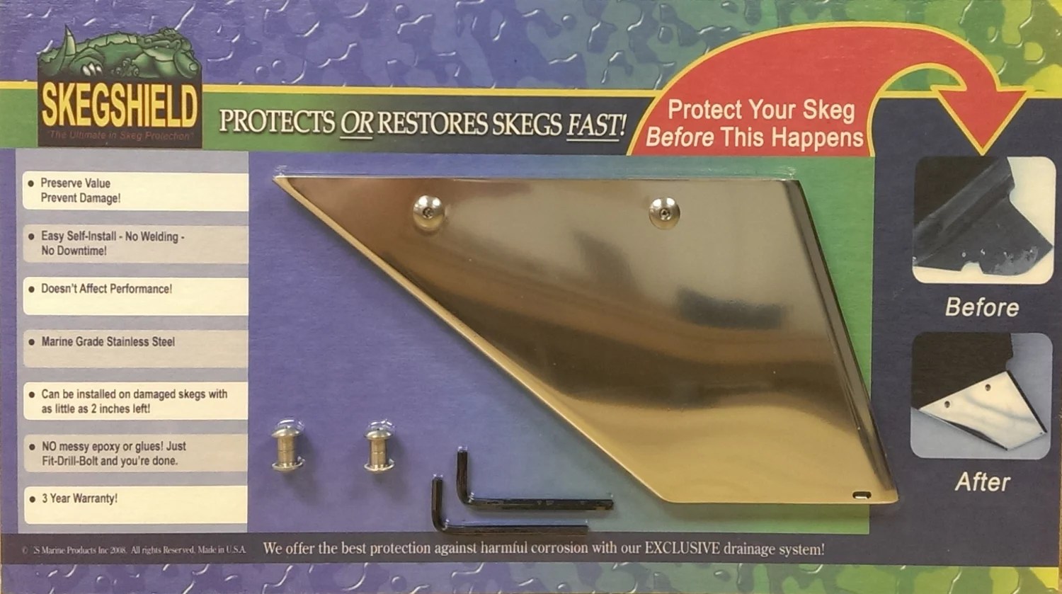 SkegShield Evinrude Johnson OMC 508 Skeg Guard Academy