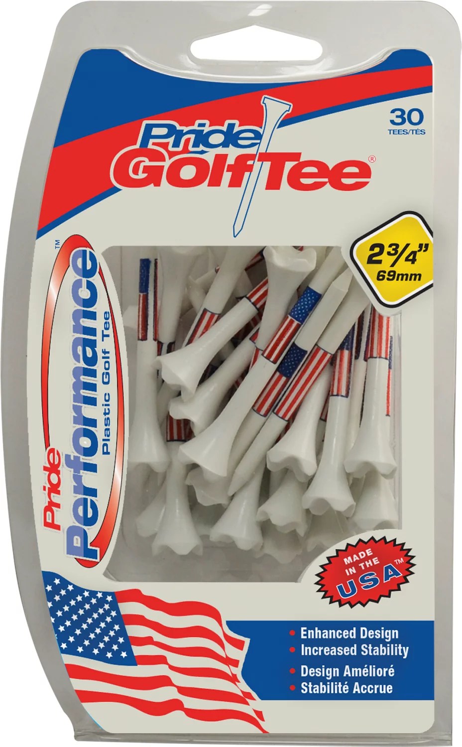 Pride Evolution USA Flag Golf Tees 30Pack Academy