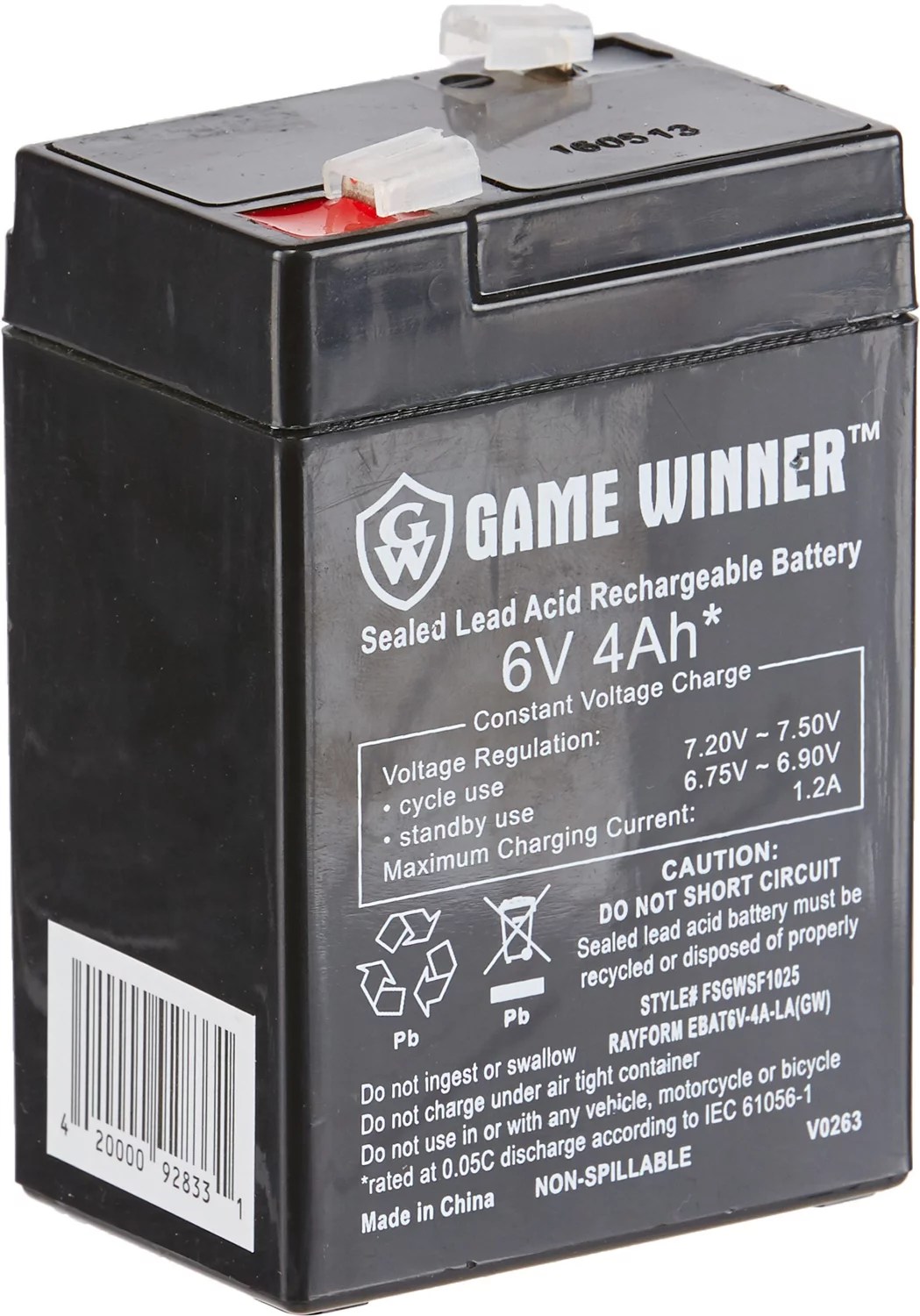 Game Winner® 6V 4 Ah Feeder Battery Academy