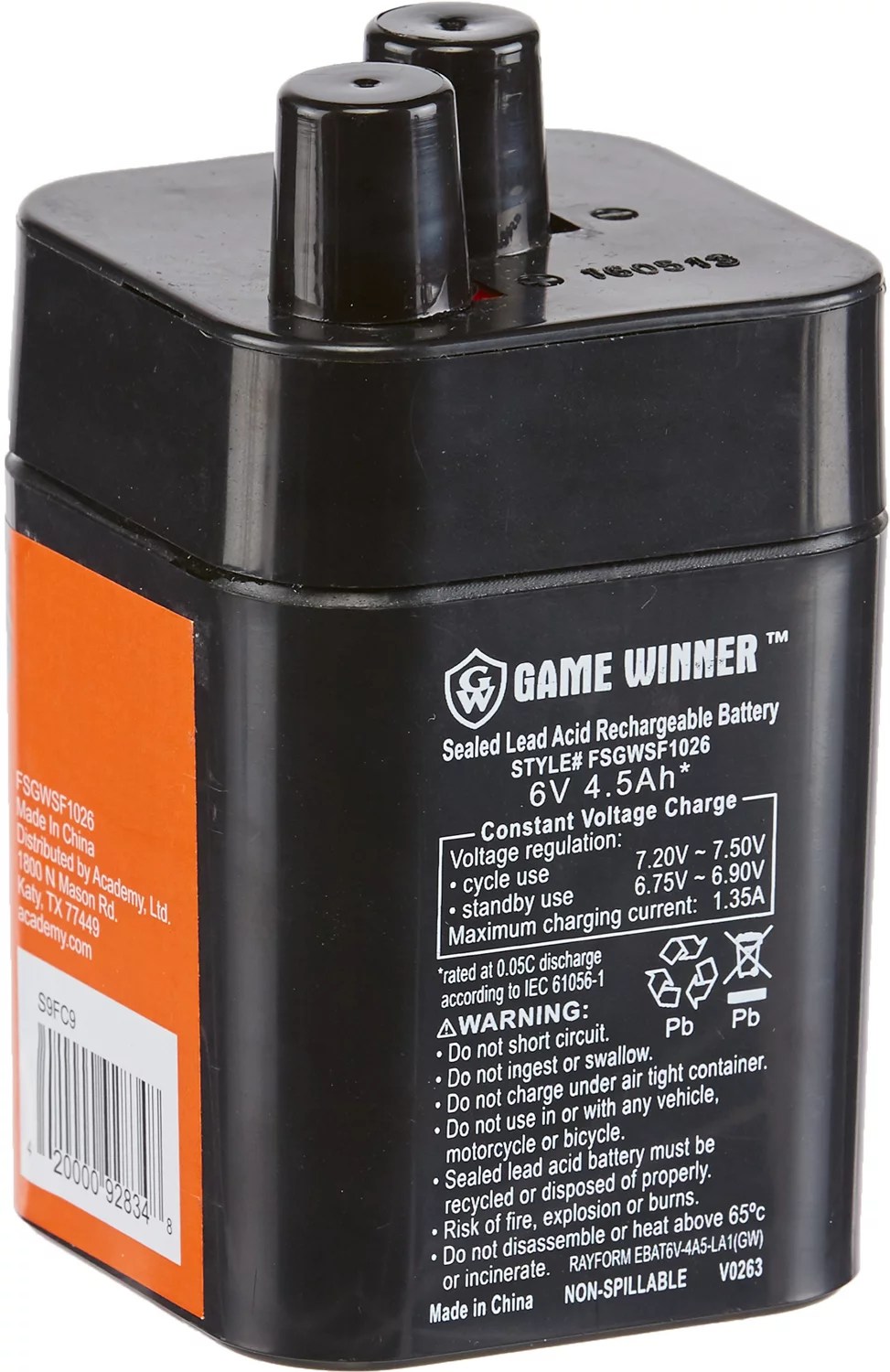 Game Winner® 6V 4.5 Ah Feeder Battery Coil Academy