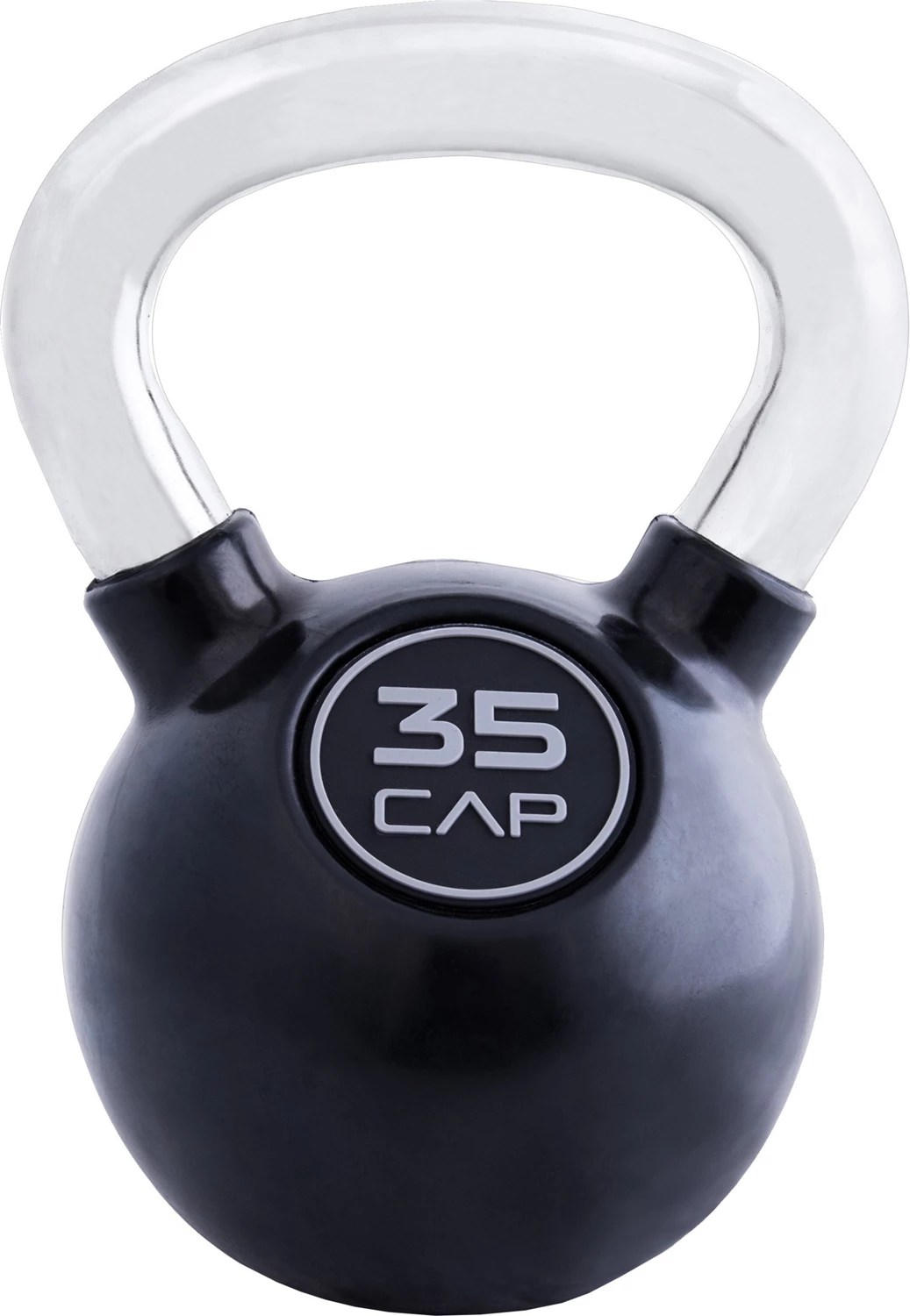 CAP Barbell RubberCoated 35 lb. Kettlebell with Chrome Handle Academy