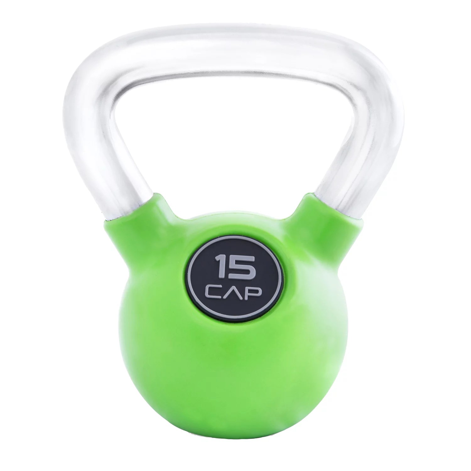 CAP Barbell RubberCoated 15 lb. Kettlebell with Chrome Handle Academy