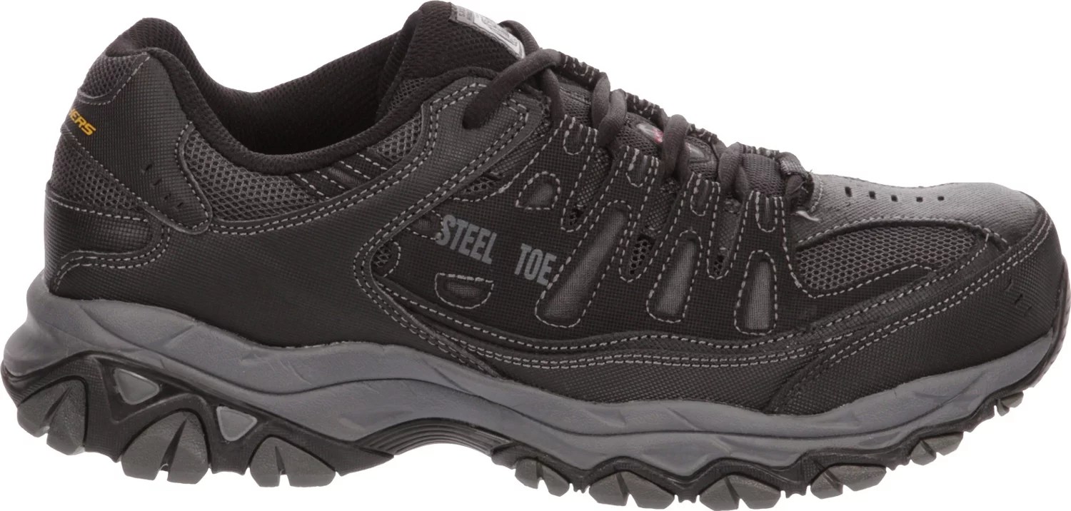SKECHERS Men's Relaxed Fit Cankton Lace Steel Toe Work Shoes Academy