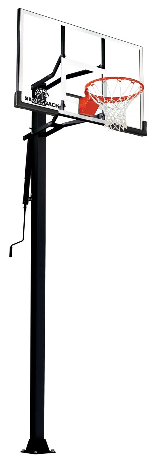 Silverback 54 in Inground TemperedGlass Outdoor Basketball Hoop Academy