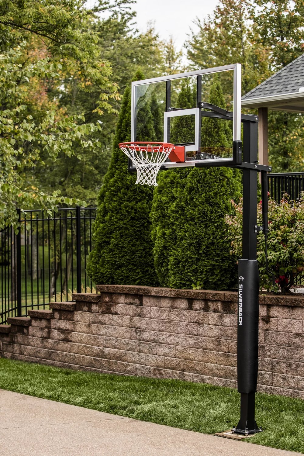 Silverback 54 in Inground TemperedGlass Outdoor Basketball Hoop Academy