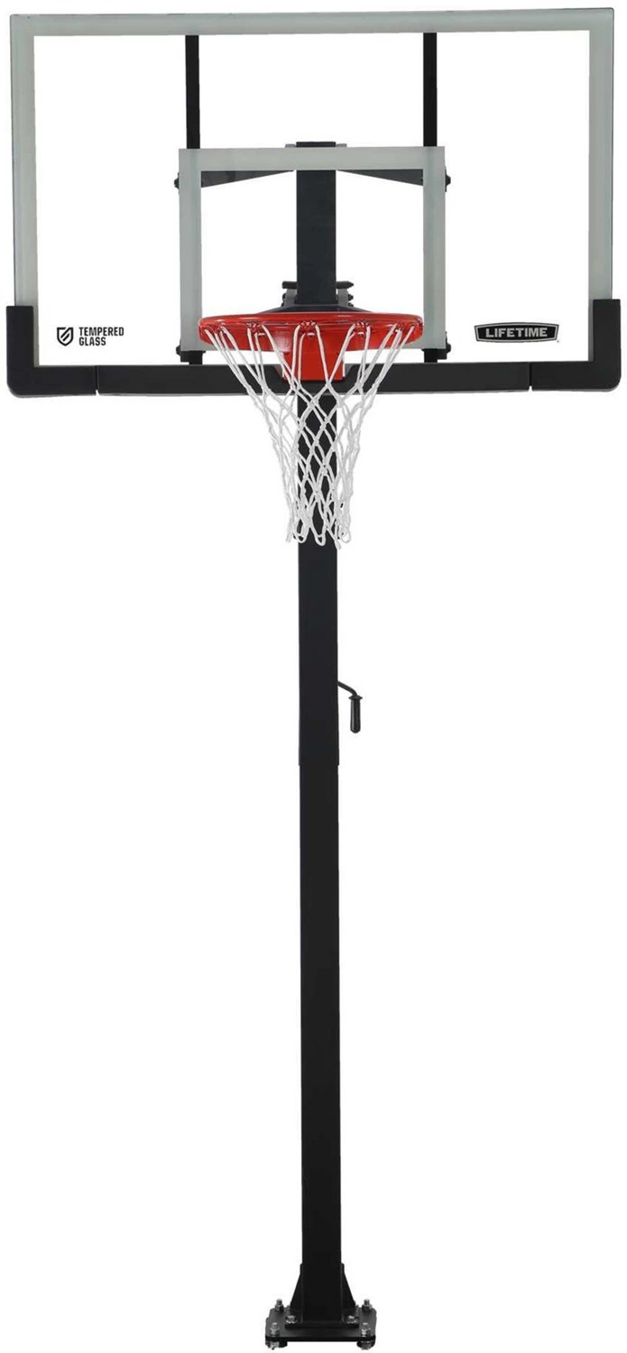 Lifetime 54 in Inground TemperedGlass Basketball Hoop Academy
